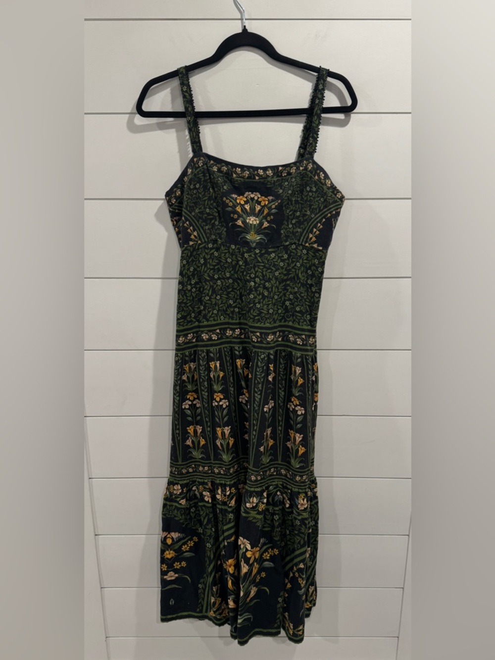 Farm Rio Arch Black Green floral Sleeveless Maxi Dress - Picture 5 of 13